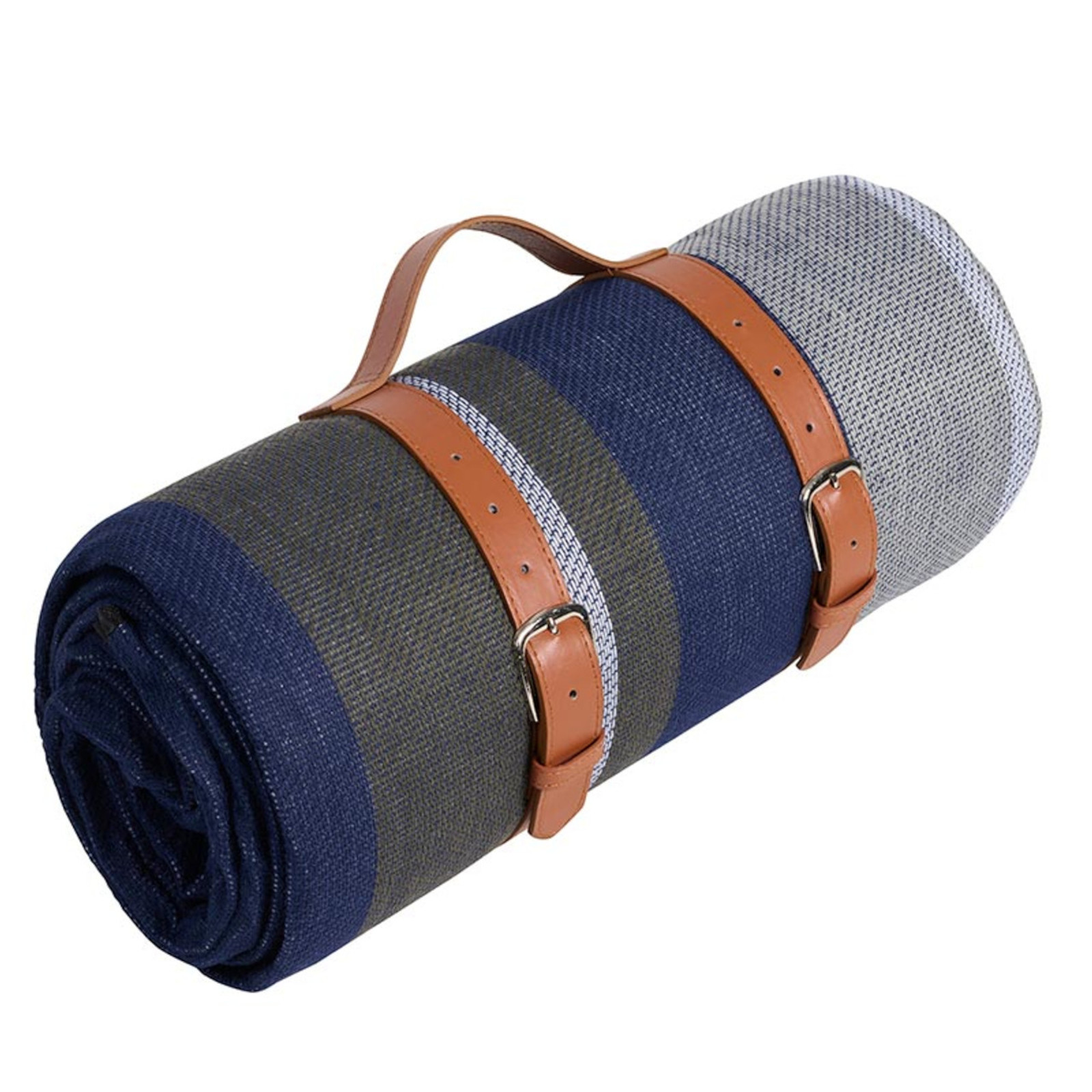 Cole Wheeler Fleece Blanket with Leather Tote Strap